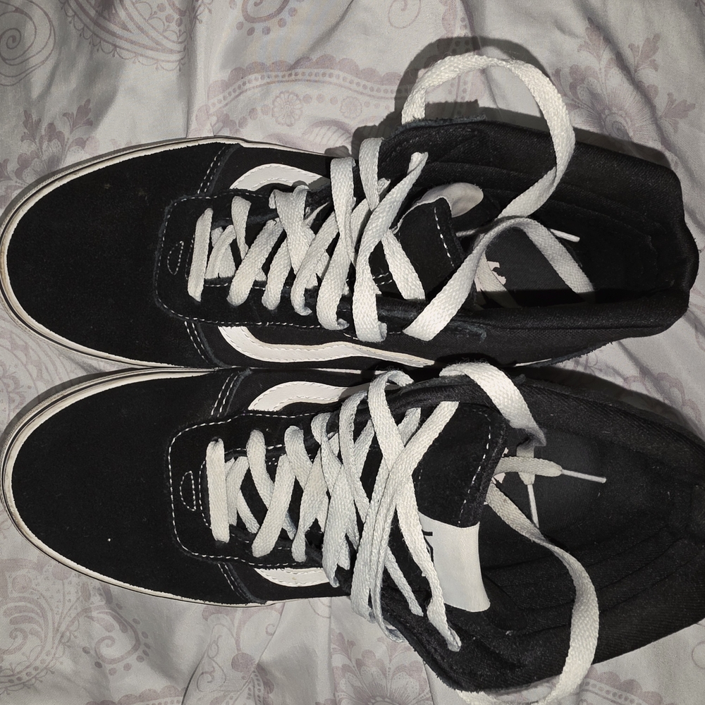 Vans Black and White High-Top Sneakers